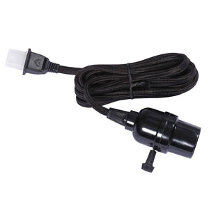 8' Black Medium Screw Base Socket Cord 1