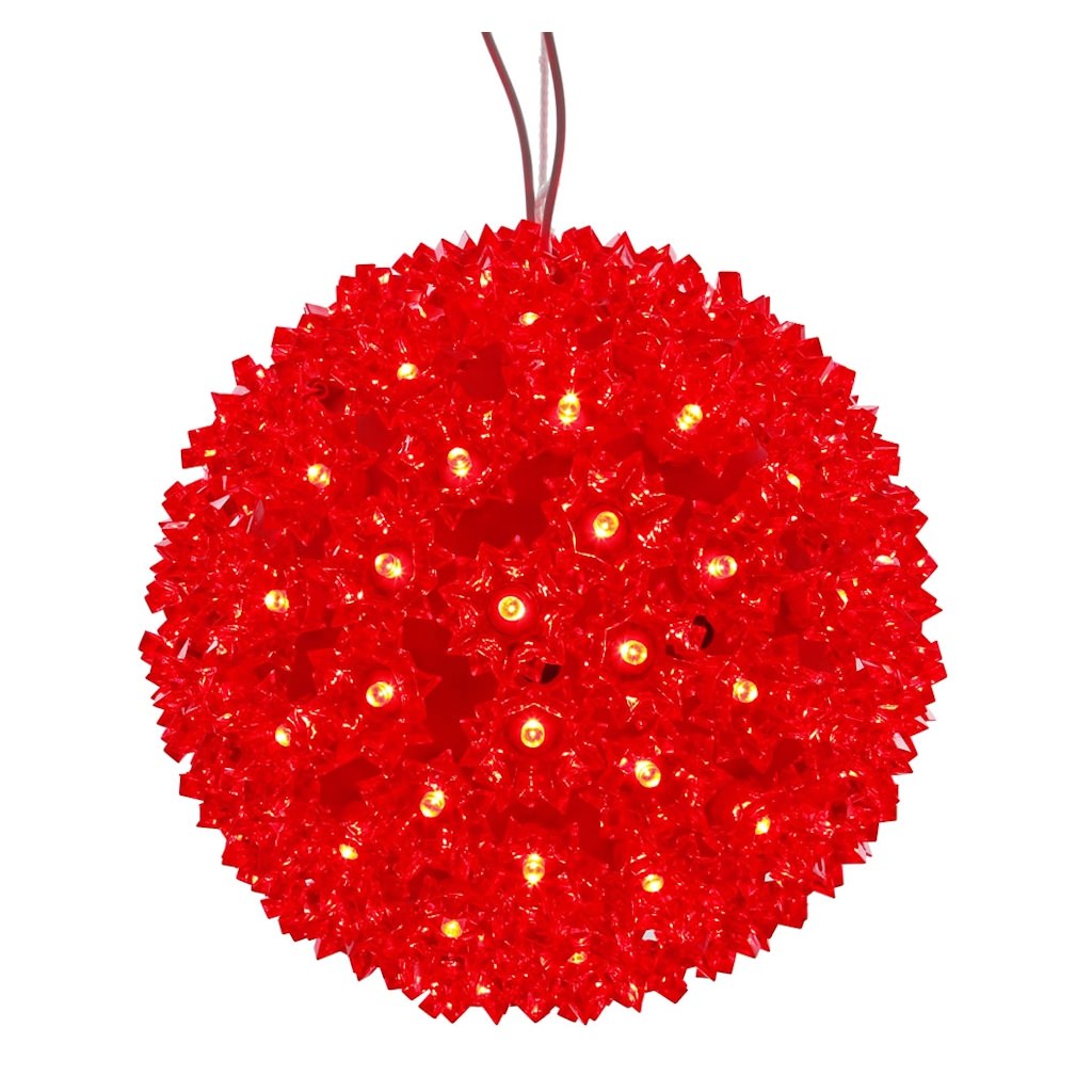 7.5" 100 Light Red Starlight Sphere LED Christmas Light 1