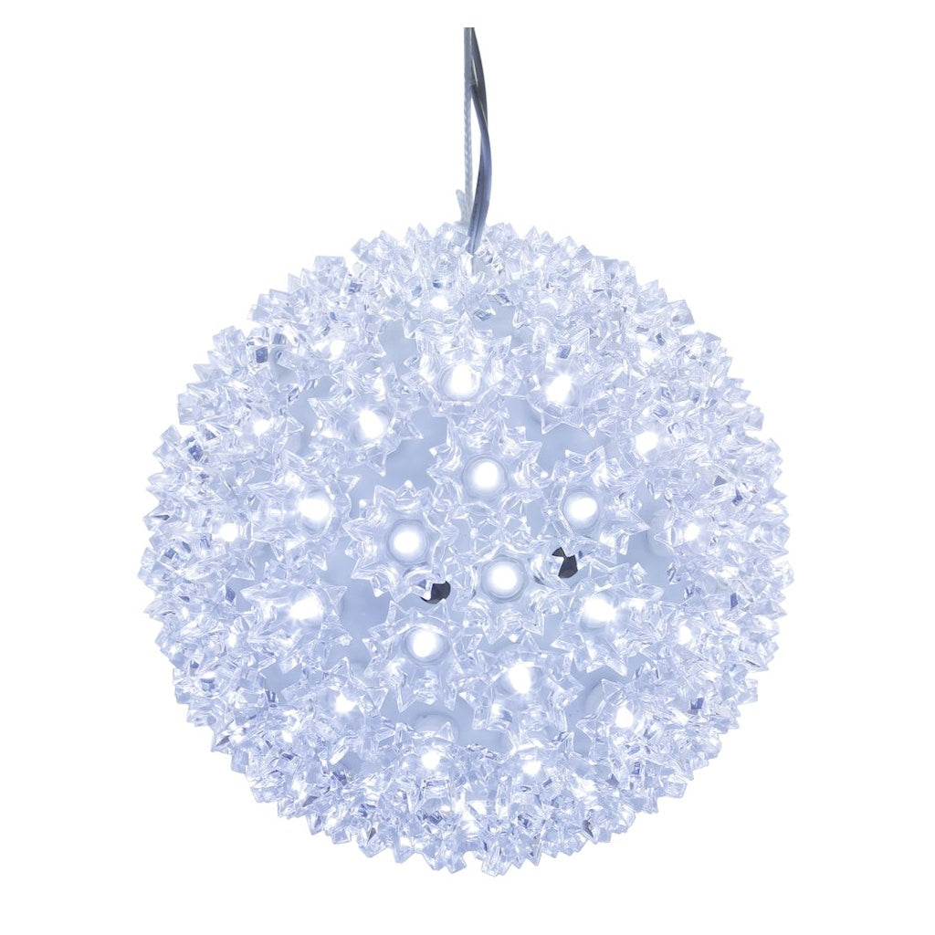 7.5" 100 Light Cool White Starlight Sphere LED Christmas Light 1