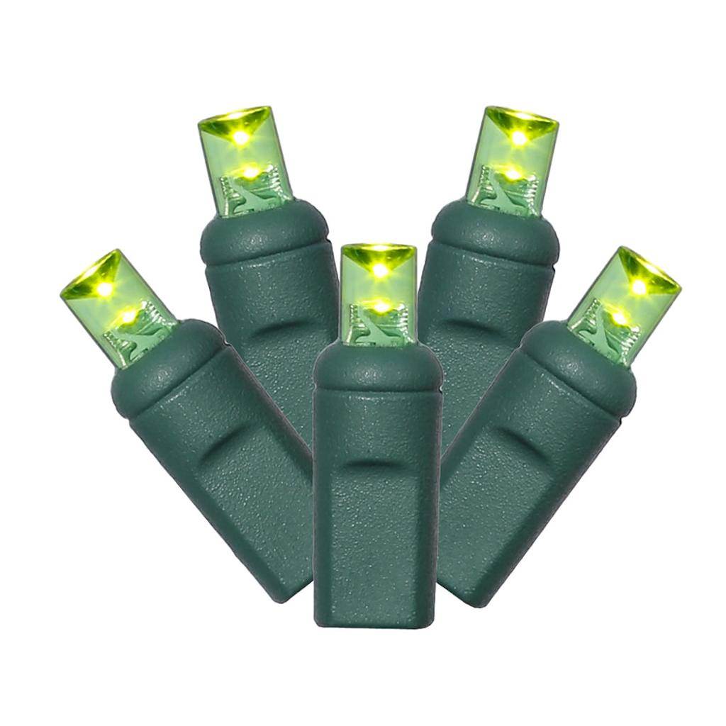 50 Light 25' Green Wire Lime Green Wide Angle LED String with 6" Spacing 1