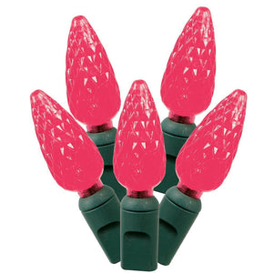 50 Light 25' Green Wire Magenta LED C6 String with 6" Spacing 1