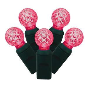 50 Light 25' Green Wire Magenta G12 Berry LED Miniature String with 6" Spacing 1