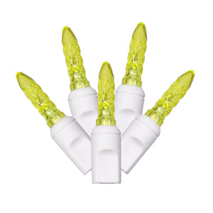 70 Light 9' White Wire Lime M5 LED Icicle Light String with 3.5" Spacing 1