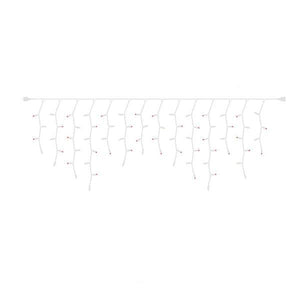 70 Light 9' White Wire Red / White Wide Angle LED Icicle Light String 2