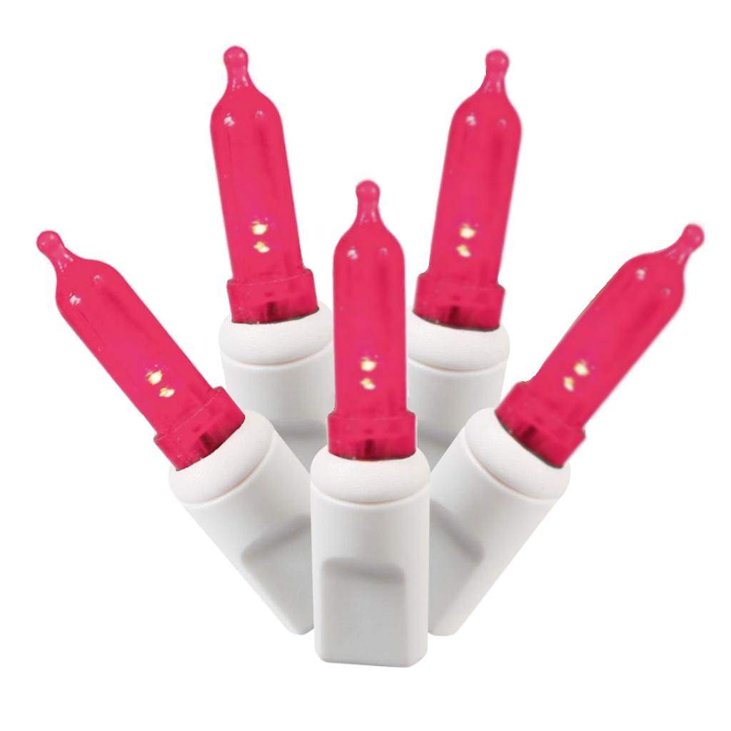 50 Light 25' White Wire Magenta Italian LED String 1