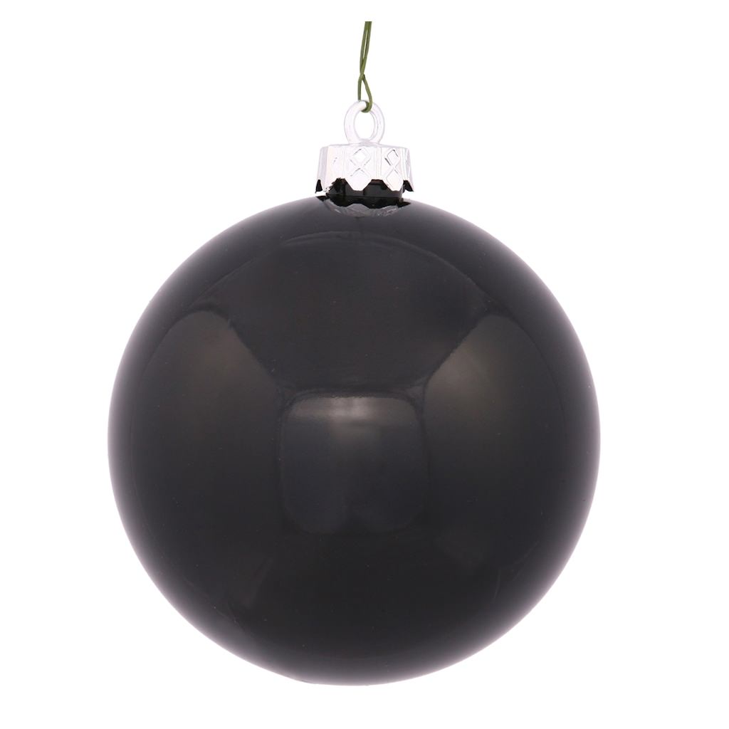 2.4" Black Shiny Ball Ornament (24 pack) 1