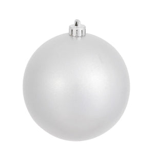 4" Silver Candy Ball Ornament (6 pack) 1