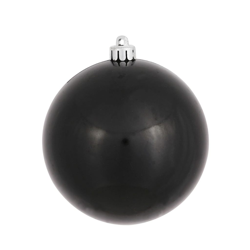 4" Black Candy Ball Ornament (6 pack) 1