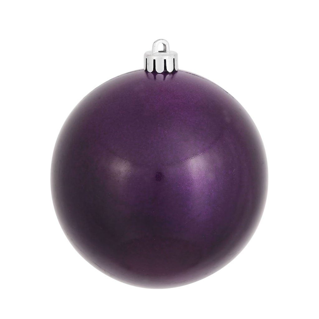 4" Plum Candy Ball Ornament (6 pack) 1