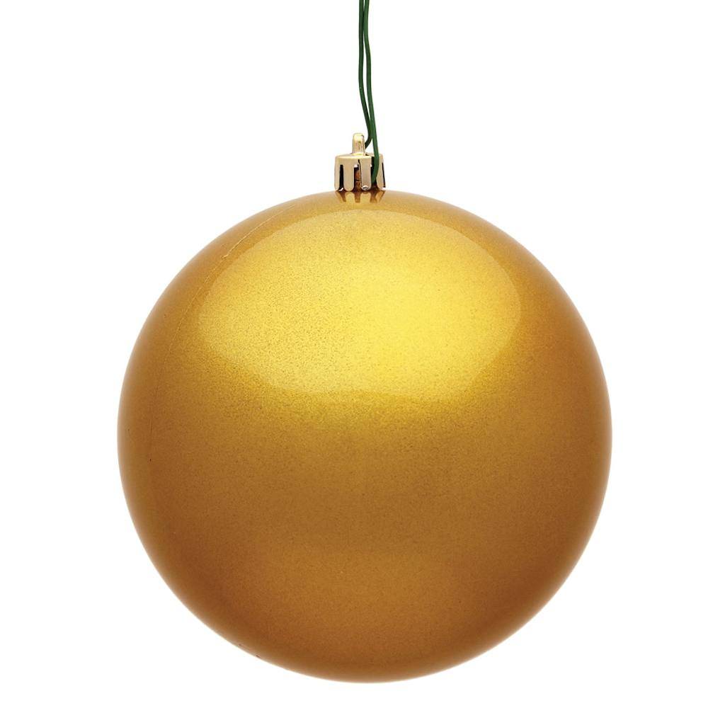 6" Honey Gold Candy Ball Ornament (set of 4) 1