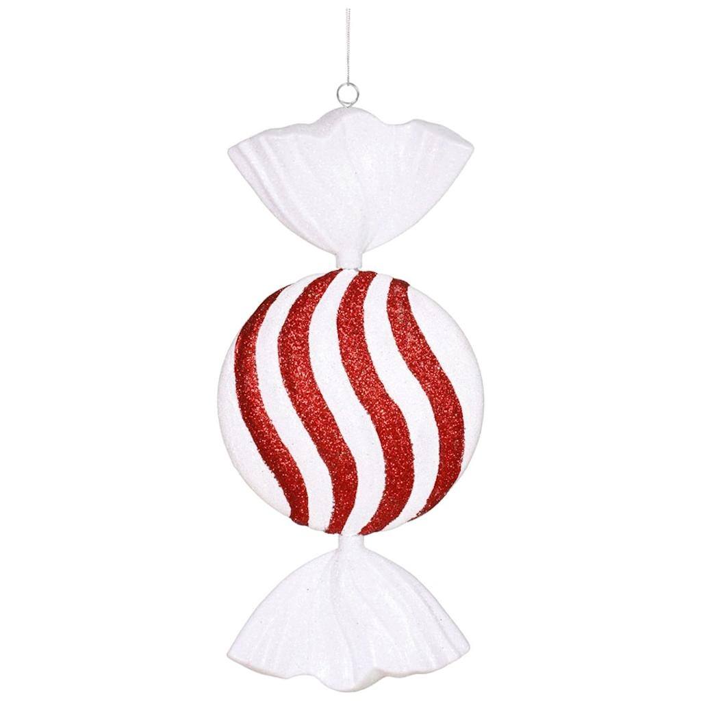 18" Red / White / Peppermint Flat Candy Assorted Ornament (2 pack) 1