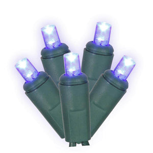 200 Light 100' Green Wire Blue Wide Angle LED Set 6" Spacing 1