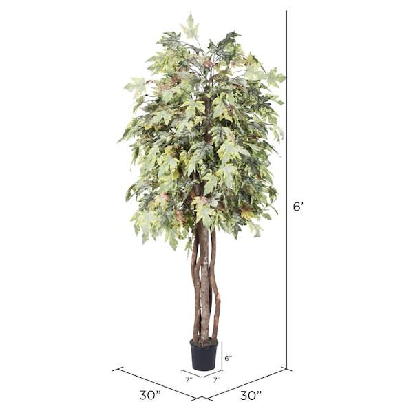 72" Potted Artificial Frosted Executive Maple Tree 2