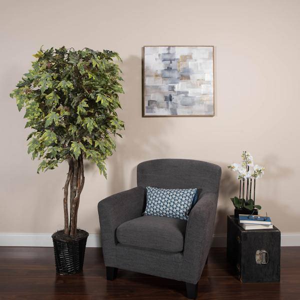72" Potted Artificial Frosted Executive Maple Tree 3