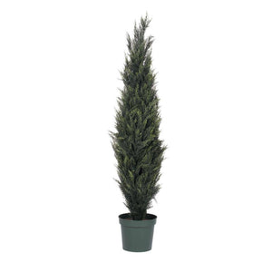 72" Artificial Pond Cypress Topiary in Black Pot 1