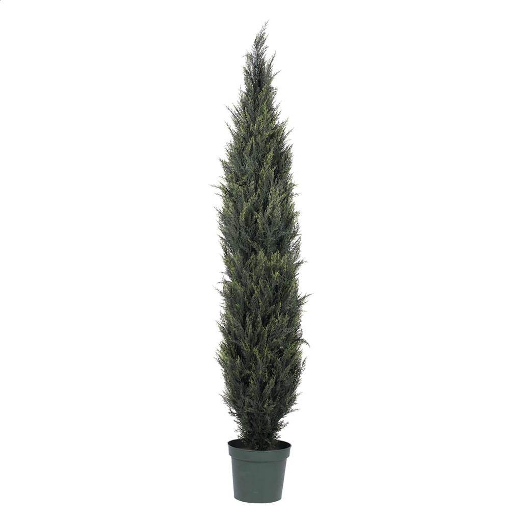 7' Artificial Pond Cypress Tree in Planter Pot 1