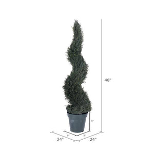 48" Artificial Pond Cypress Spiral in Black Pot 2