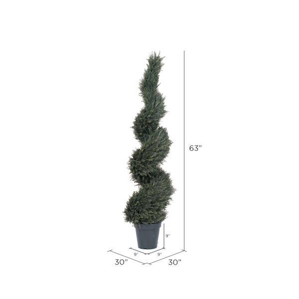 63" Artificial Pond Cypress Spiral in Black Pot 2