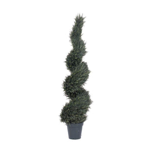 63" Artificial Pond Cypress Spiral in Black Pot 1