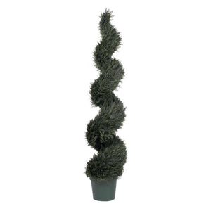 72" Artificial Pond Cypress Spiral in Black Pot 1