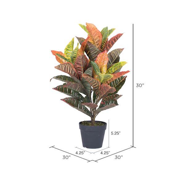 30"  Artificial Real Touch Cronton in Black Pot 2