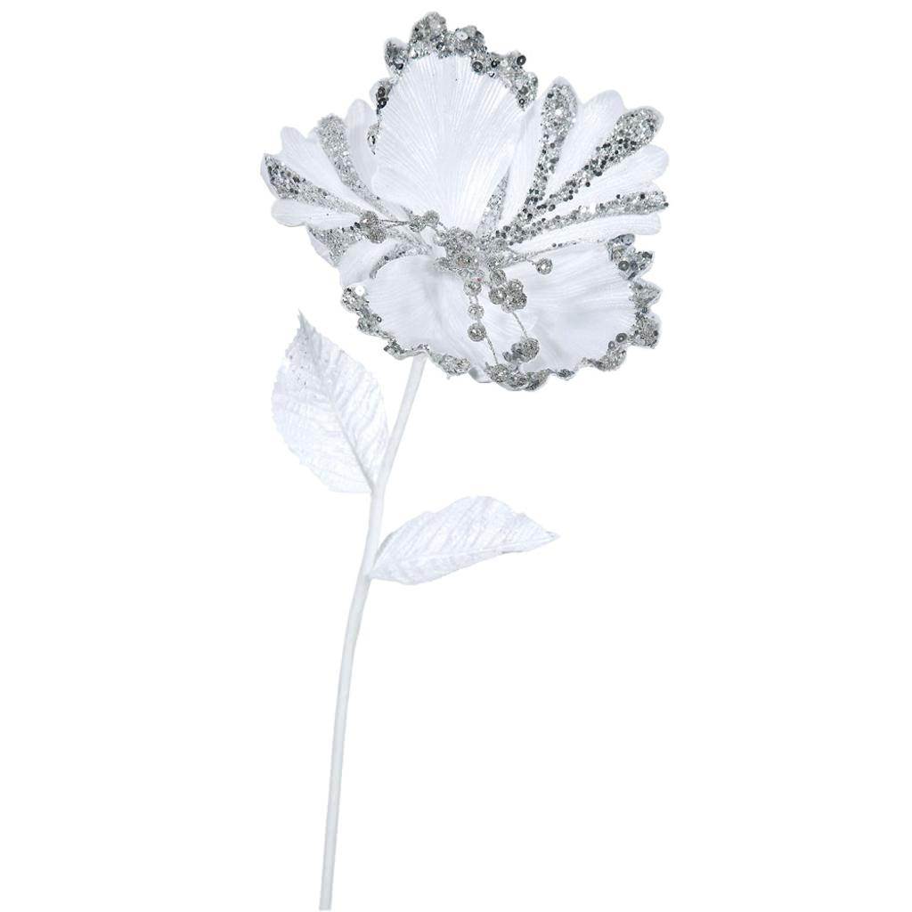 23" Artificial White Hibiscus Flower Pick (3 pack) 1