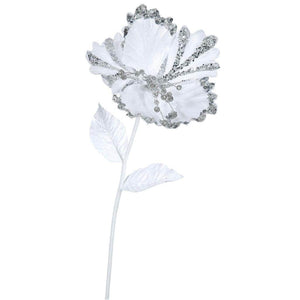23" Artificial White Hibiscus Flower Pick (3 pack) 1