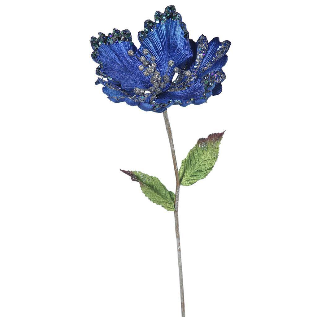 23" Artificial Blue Hibiscus Flower (3 pack) 1