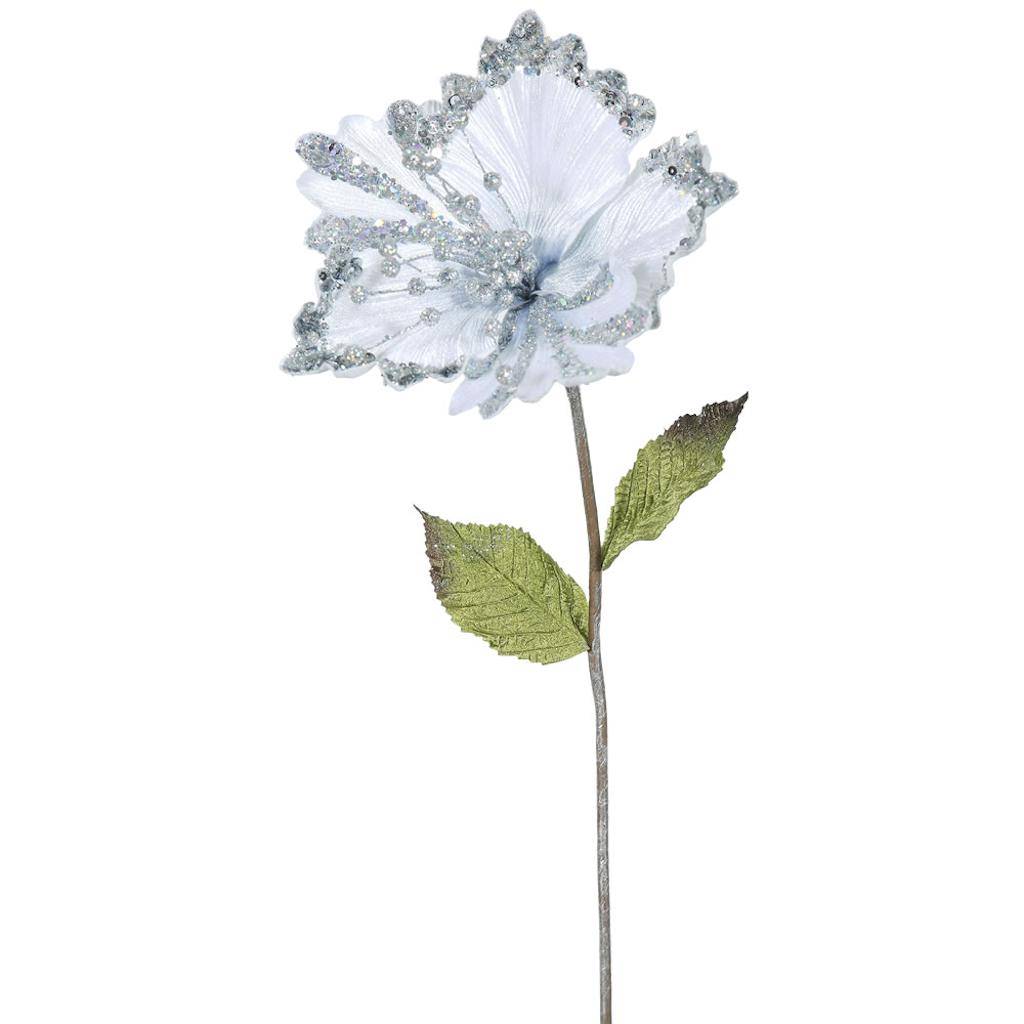 23" Artificial Silver Hibiscus Flower (3 pack) 1