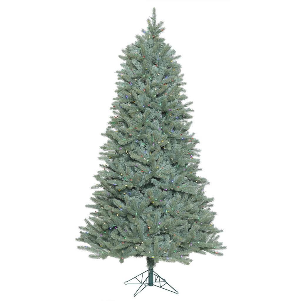 15' x 101" Artificial Slim Colorado Blue Spruce Tree with 3,300 Multi Color LED Lights 1