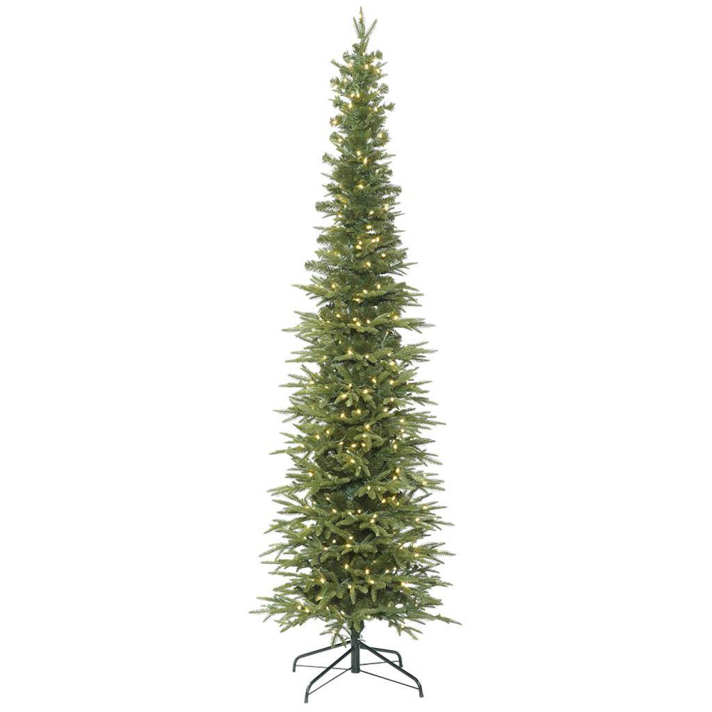 7.5' x 30" Artificial Bixley Pencil Fir Tree with 400 Warm White LED Lights 1