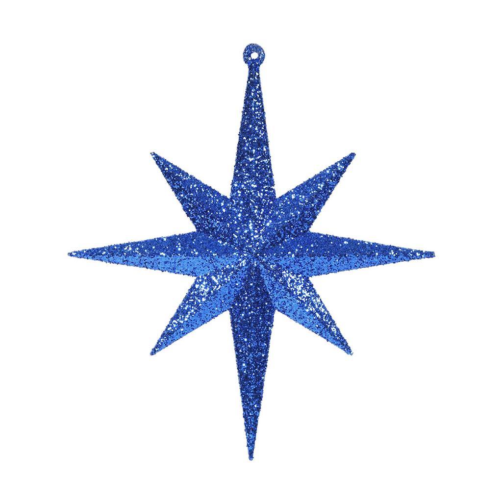 8" Blue Glitter Bethlehem Star Ornament (4 pack) 1