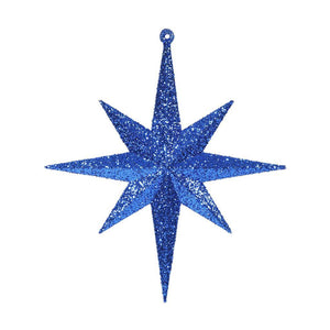8" Blue Glitter Bethlehem Star Ornament (4 pack) 1