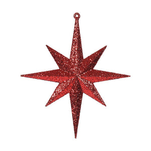 8" Red Glitter Bethlehem Star Ornament (4 pack) 1