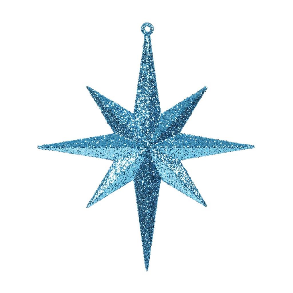 8" Teal Glitter Bethlehem Star Ornament (4 pack) 1
