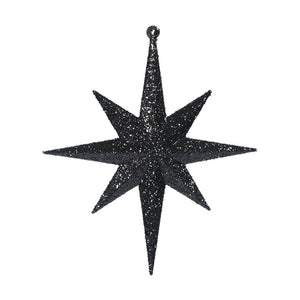 8" Black Glitter Bethlehem Star Ornament (4 pack) 1