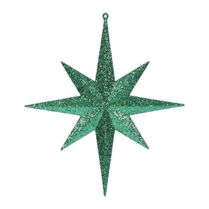 12" Green Glitter Bethlehem Star Ornament (2 pack) 1