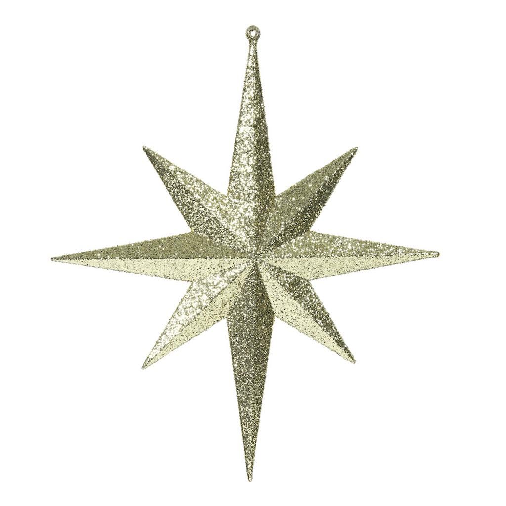 12" Gold Glitter Bethlehem Star Ornament (2 pack) 1