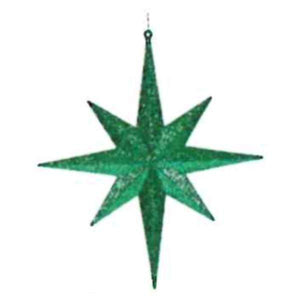 12" Emerald Glitter Bethlehem Star Ornament (2 pack) 1