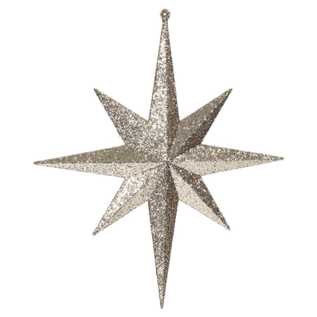 12" Rose Gold Glitter Bethlehem Star Ornament (2 pack) 1