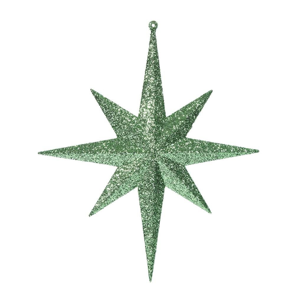 12" Celadon Glitter Bethlehem Star Ornament (2 pack) 1