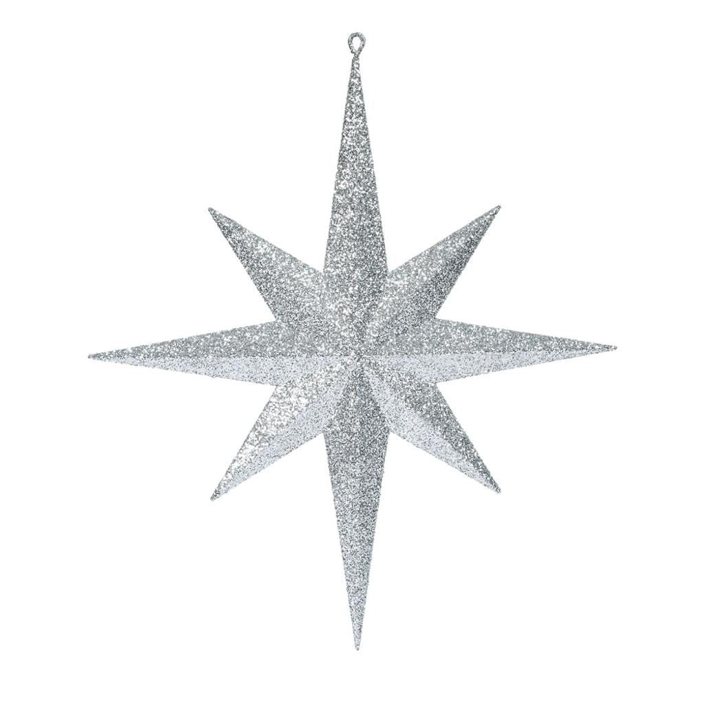 15.75" Silver Glitter Bethlehem Star Ornament 1