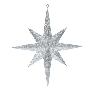 15.75" Silver Glitter Bethlehem Star Ornament 1