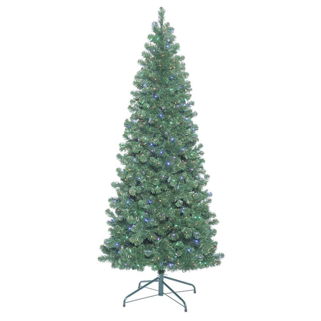 9.5' x 47" Artificial Oregon Slim Tree with 900 Multi Color LED Lights 1