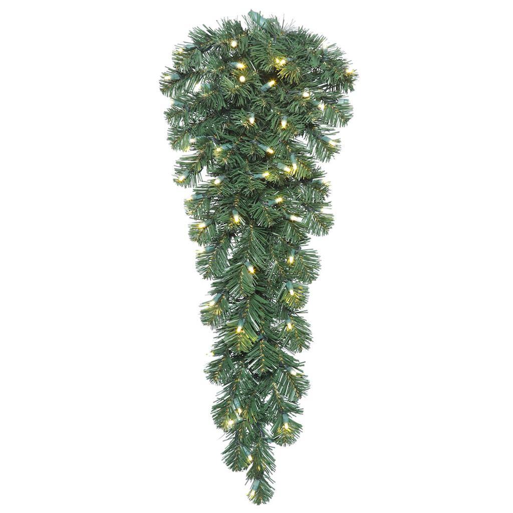 3' Artificial Oregon Fir Teardrop 50 Warm White LED Lights 1