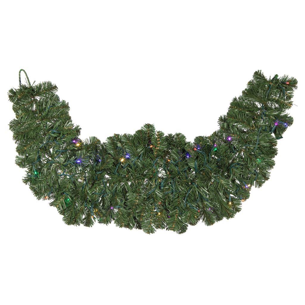 4' Artificial Oregon Fir Swag Garland 50 Multi-Colored LED Lights 1