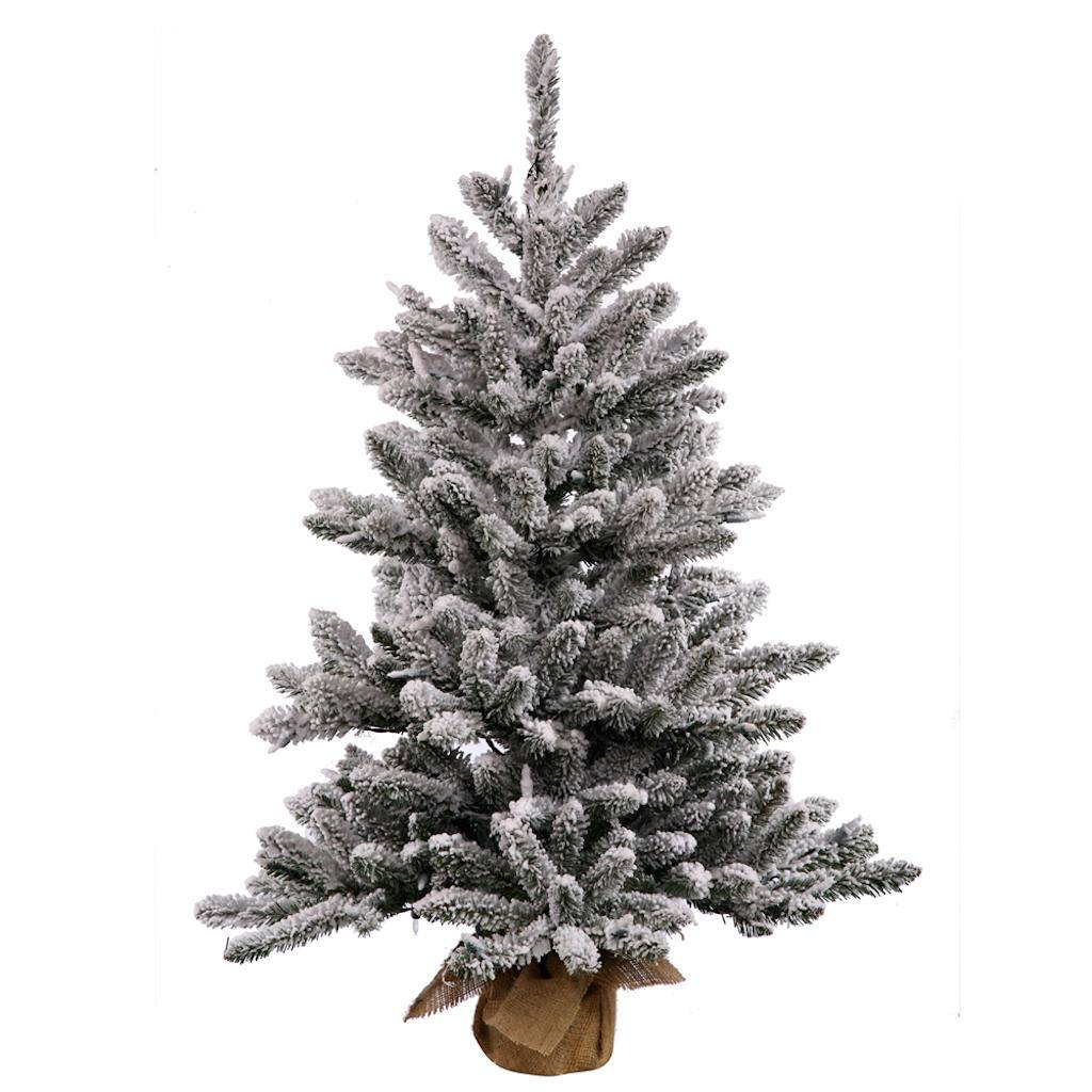 3.5' Artificial Flocked Anoka Pine Tree w/Burlap Base 1