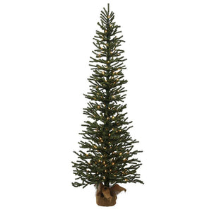 3' Artificial Mini Tree w/Burlap Base 50 Warm White LED Lights 1