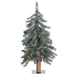 2' x 16.5" Artificial Natural Bark Alpine Pine Tree with 35 LED Lights 1