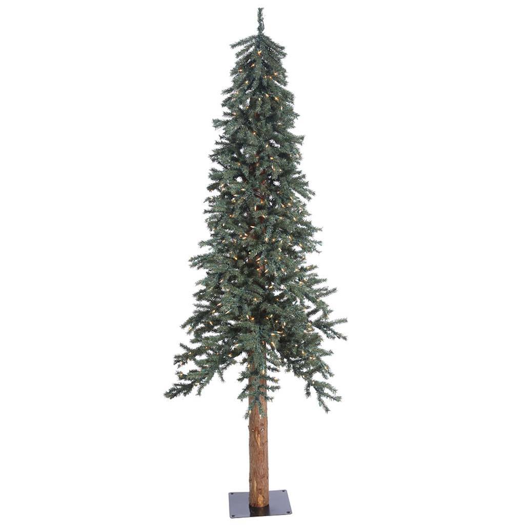 7'x 44.5" Artificial Natural Bark Alpine Tree with 300 Warm White LED Lights 1